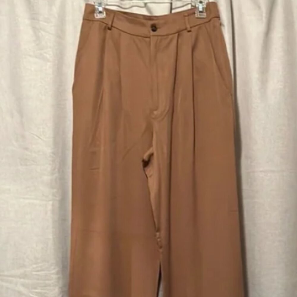 Reformation Mason High Waist Wide Leg Pants Brown Women's Camel Size 6